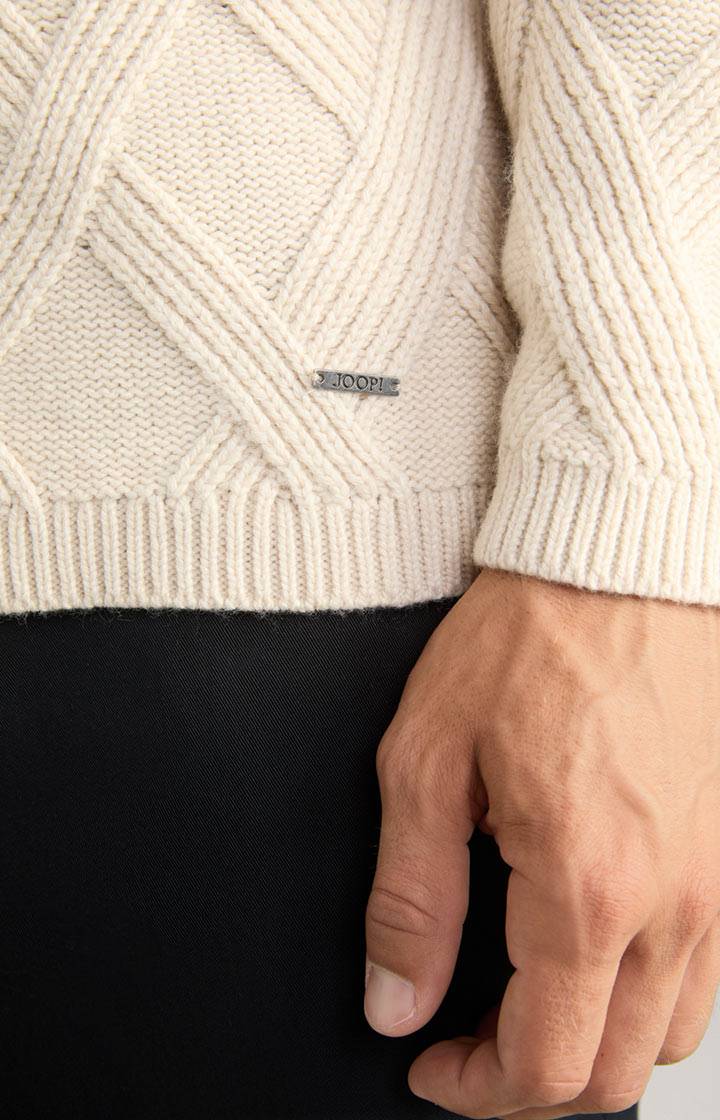 Joop Cashmere-Mix-Pullover Diamondo in Beige Verkauf