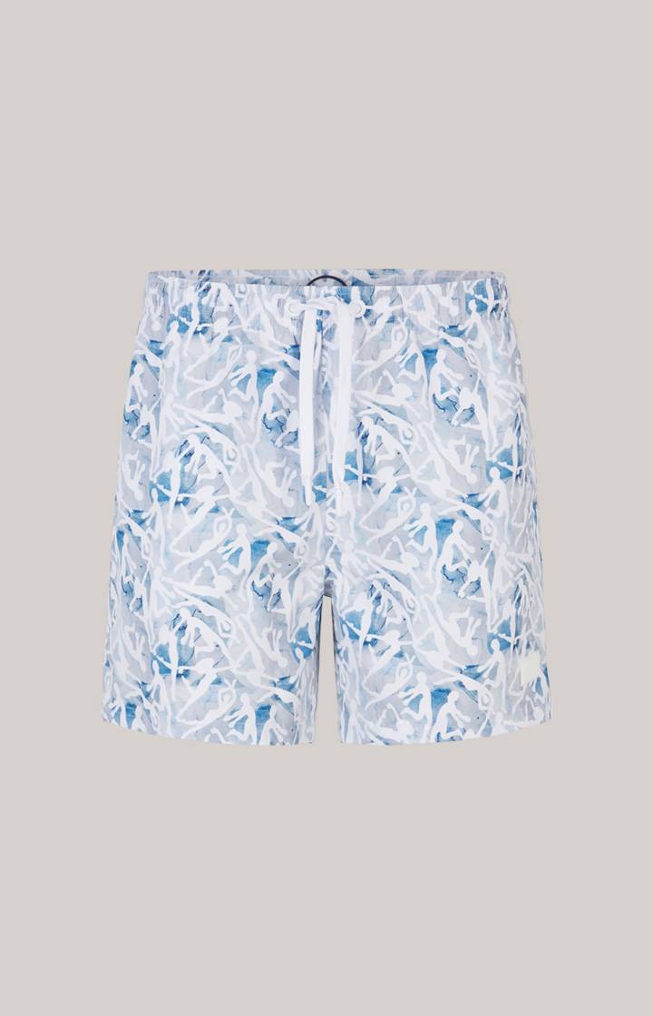 Joop Badeshorts Nissi Beach in Weiß/Blau gemustert Sonderangebote