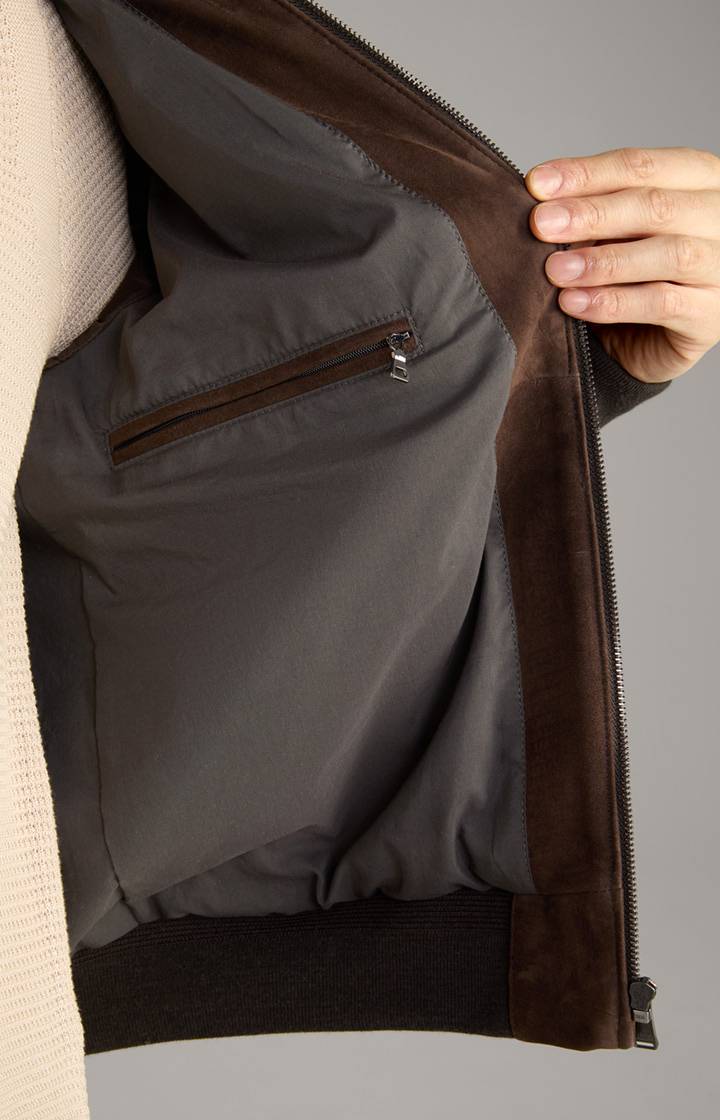 Joop Veloursleder-Blouson Cros in Dunkelbraun Preisnachlass