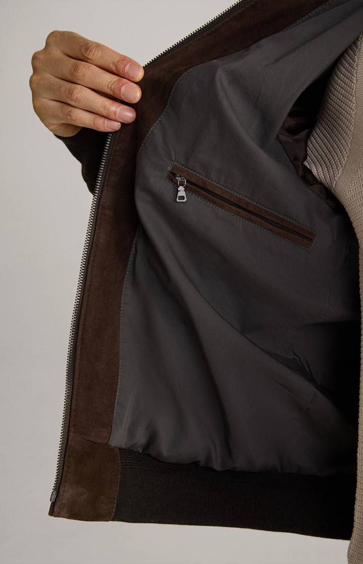 Joop Veloursleder-Blouson Cros in Dunkelbraun Preisnachlass