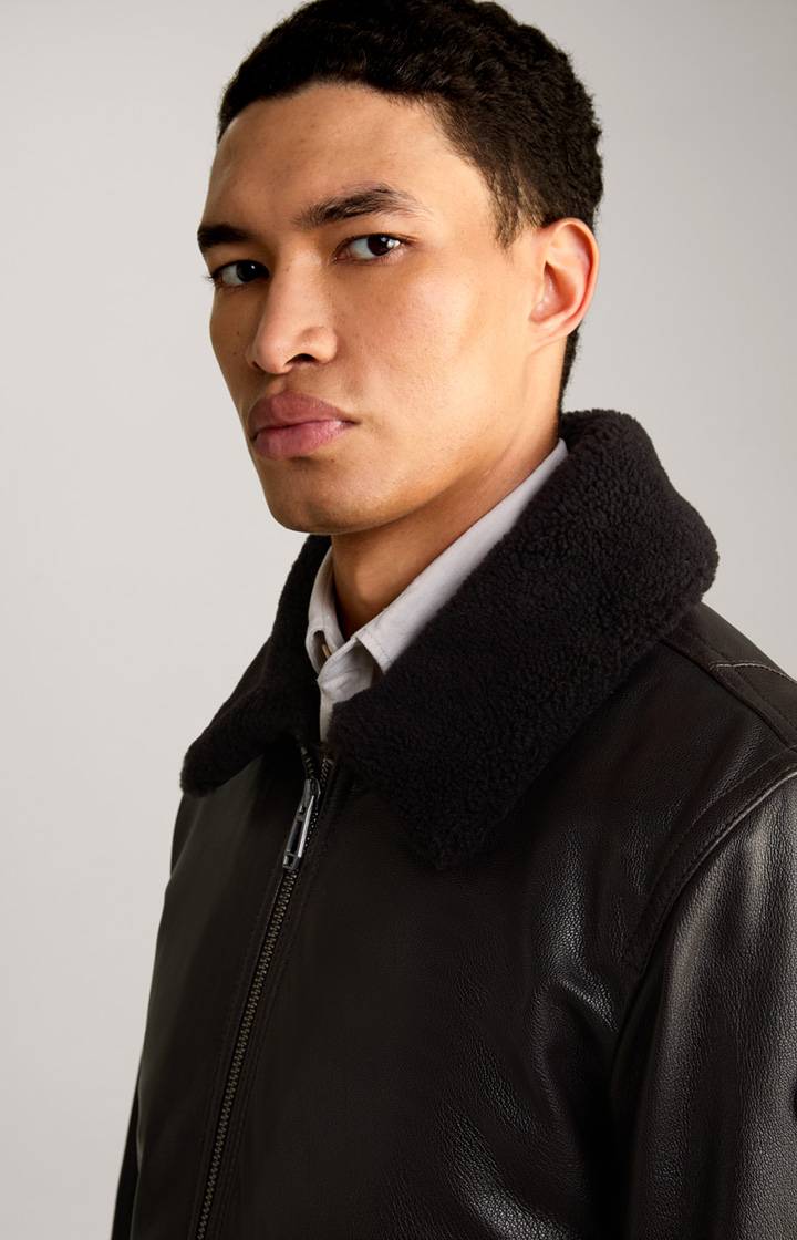 Joop Lederjacke Mesh in Dunkelbraun Black Friday