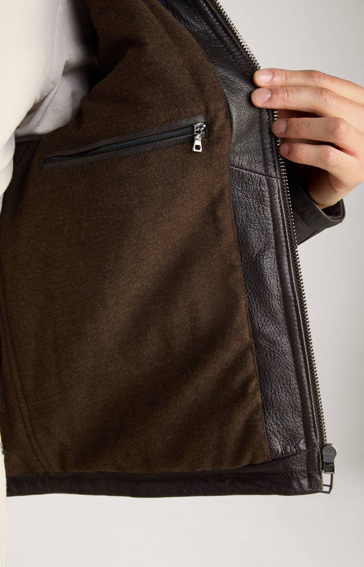 Joop Lederjacke Mesh in Dunkelbraun Black Friday