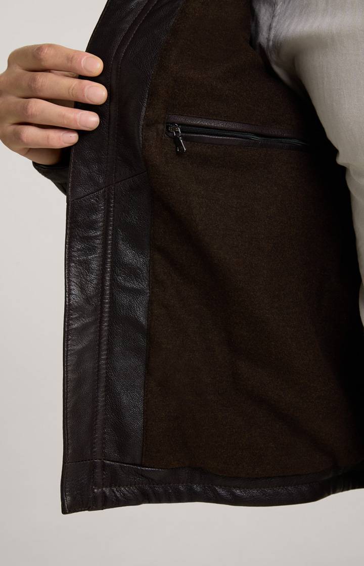 Joop Lederjacke Mesh in Dunkelbraun Black Friday