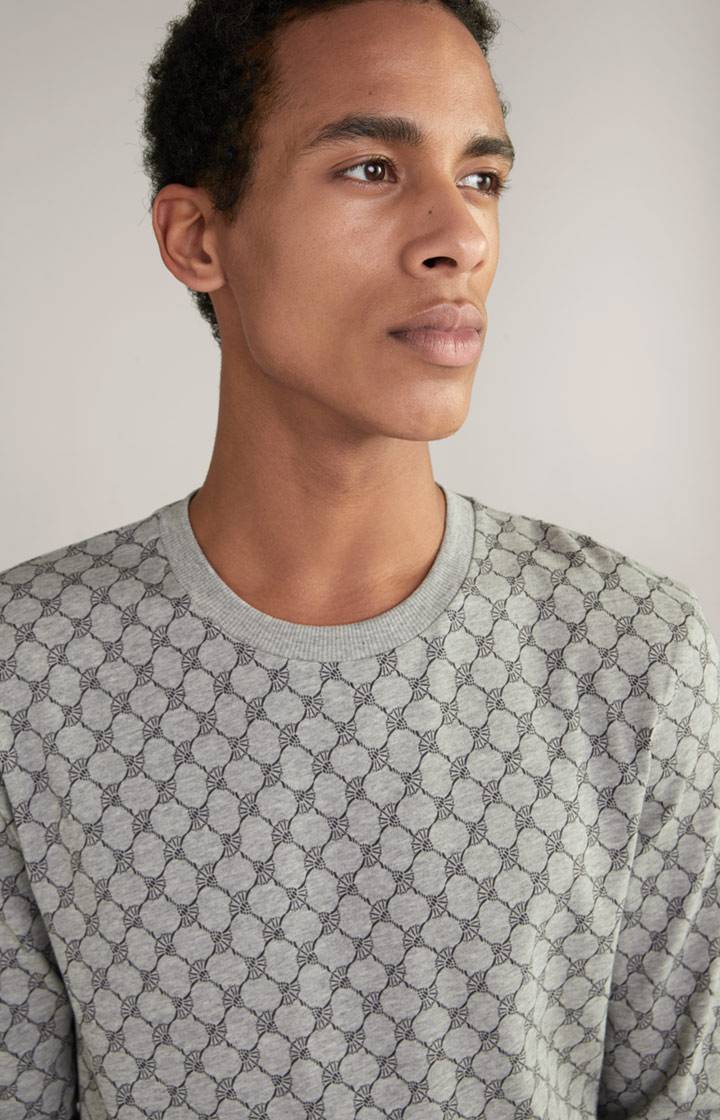 Joop Loungewear Sweatshirt in Hellgrau Melange gemustert Online Outlet