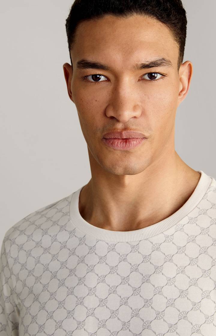 Joop Loungewear Longsleeve in Offwhite/Grau gemustert Blitzangebot