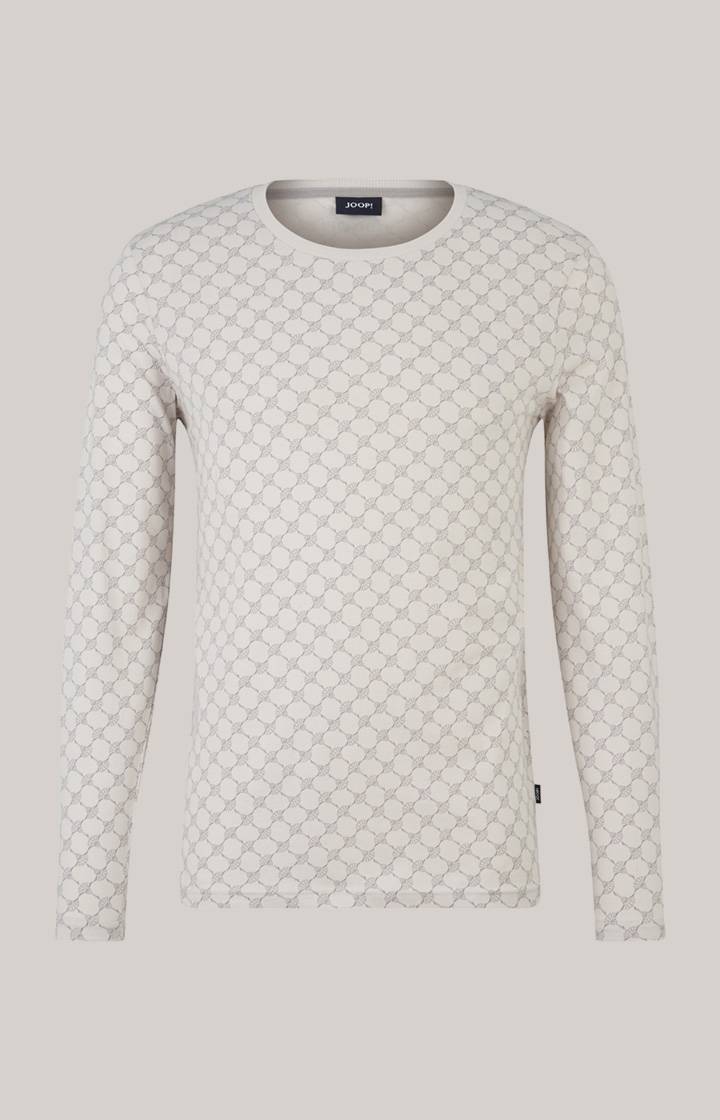 Joop Loungewear Longsleeve in Offwhite/Grau gemustert Blitzangebot
