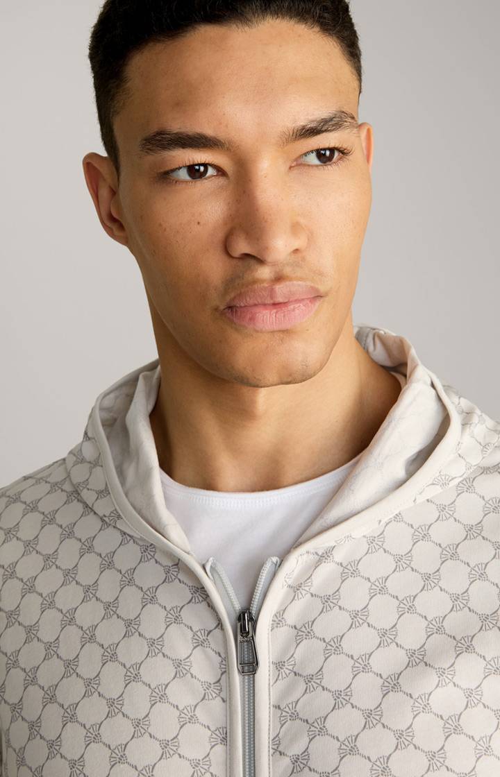 Joop Loungewear Sweatjacke in Offwhite/Grau gemustert Neuheiten