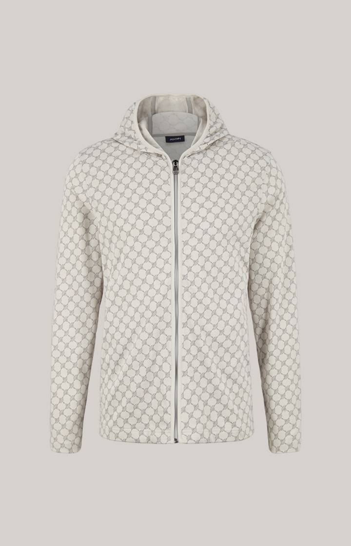 Joop Loungewear Sweatjacke in Offwhite/Grau gemustert Neuheiten