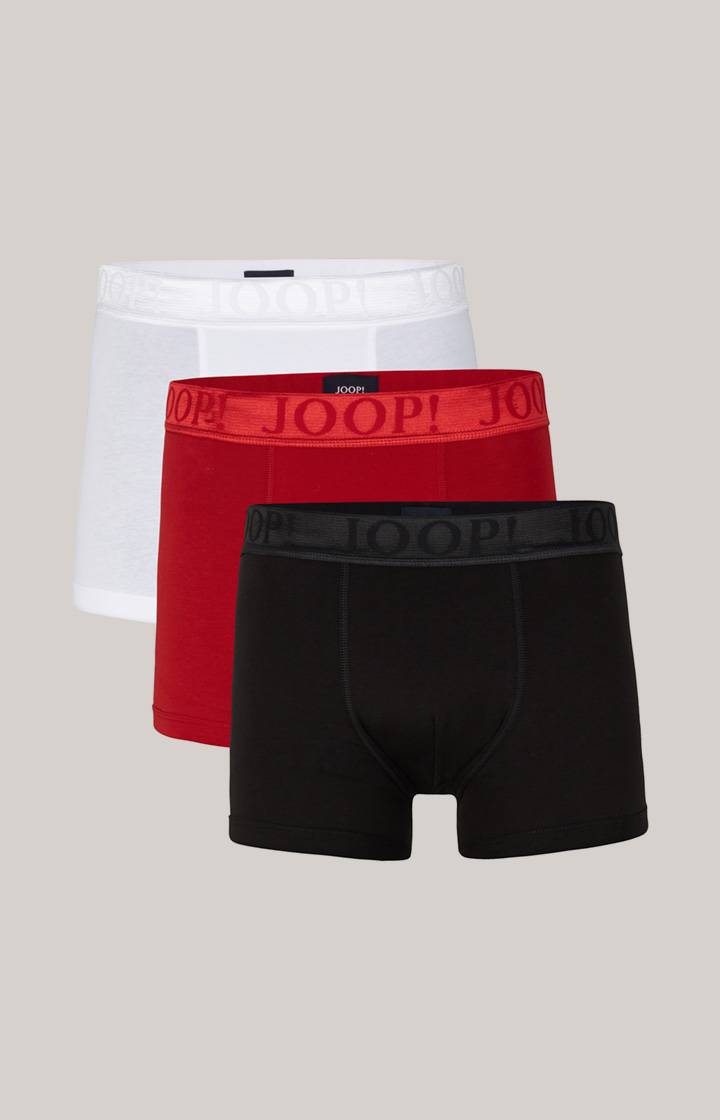 Joop 3er-Pack Fine Cotton Stretch Boxer in Schwarz/Rot/Weiß Begrenzte Freigabe