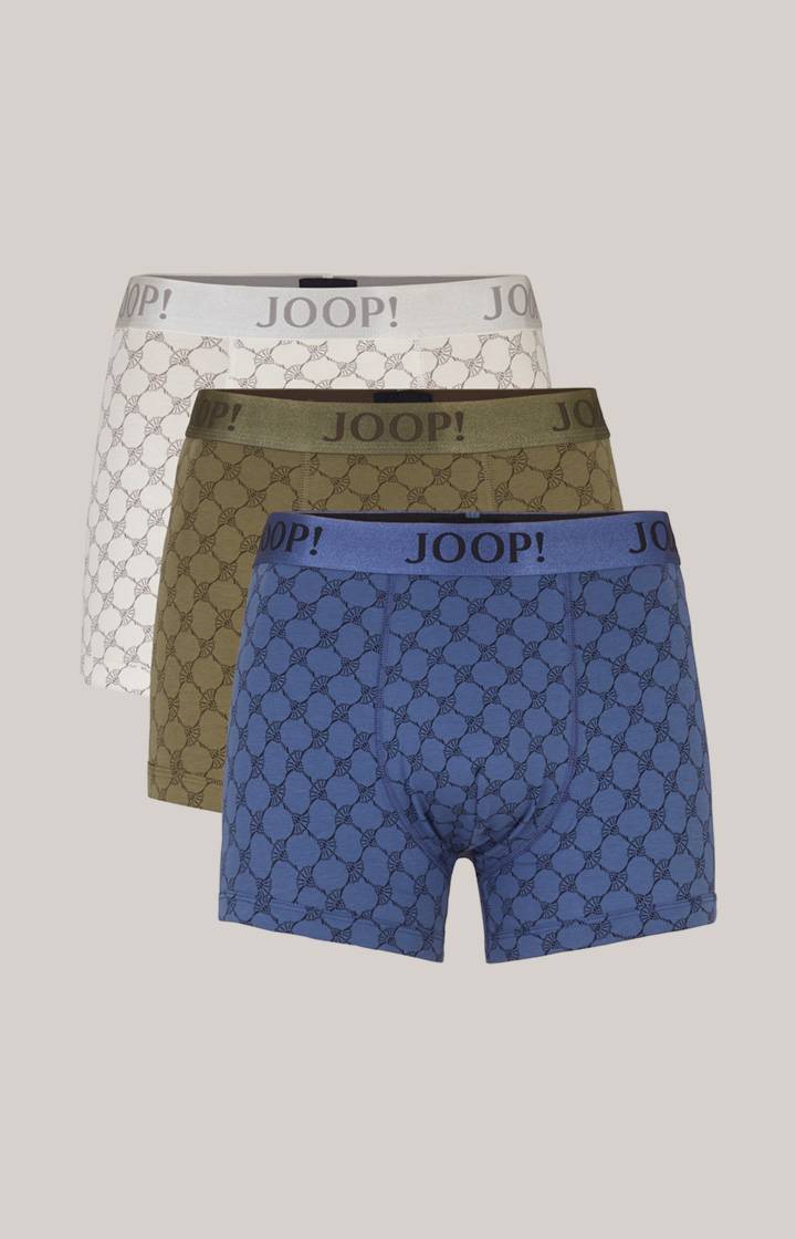 Joop 3-er Pack Boxer in Oliv/Weiß/Blau gemustert Neueste Stile