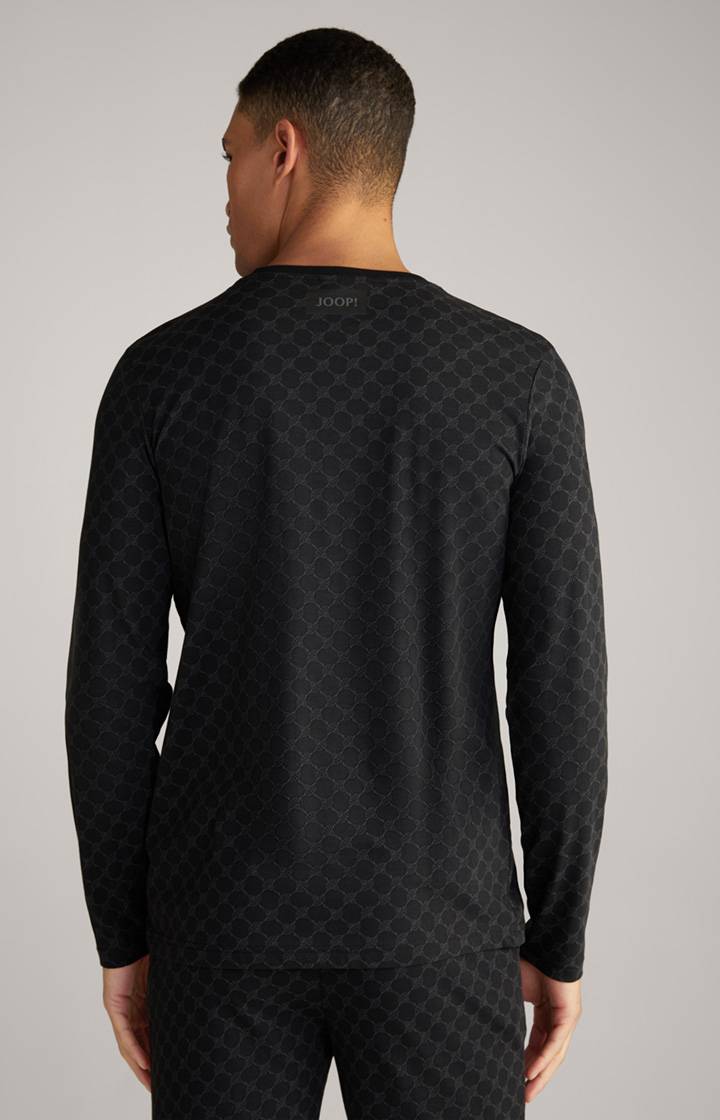Joop Loungewear Longsleeve in Schwarz gemustert Letzte 2 Tage