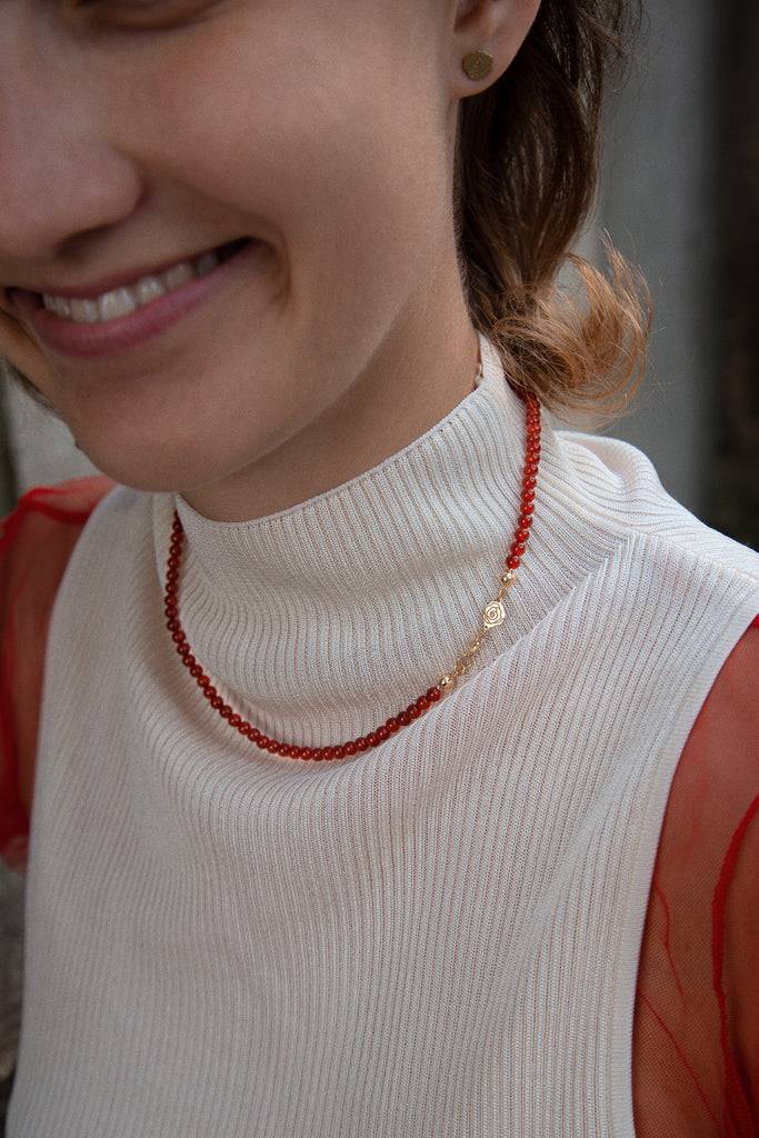 JUKSEREI ROSE CARNELIAN NECKLACE Outlet