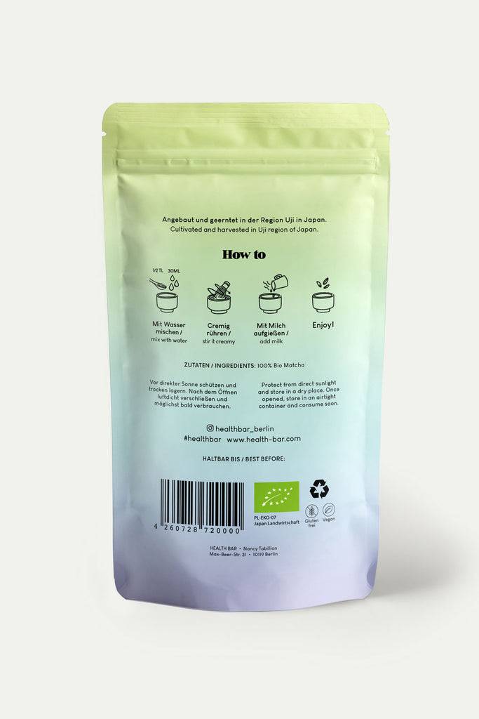 JUKSEREI HEALTH BAR · ORGANIC MATCHA TEA 50G Super Sparpreis