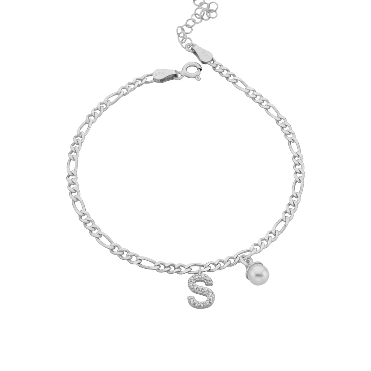 Kardelen Pearl Buchstaben Armkette - 925 SILBER Nur für heute