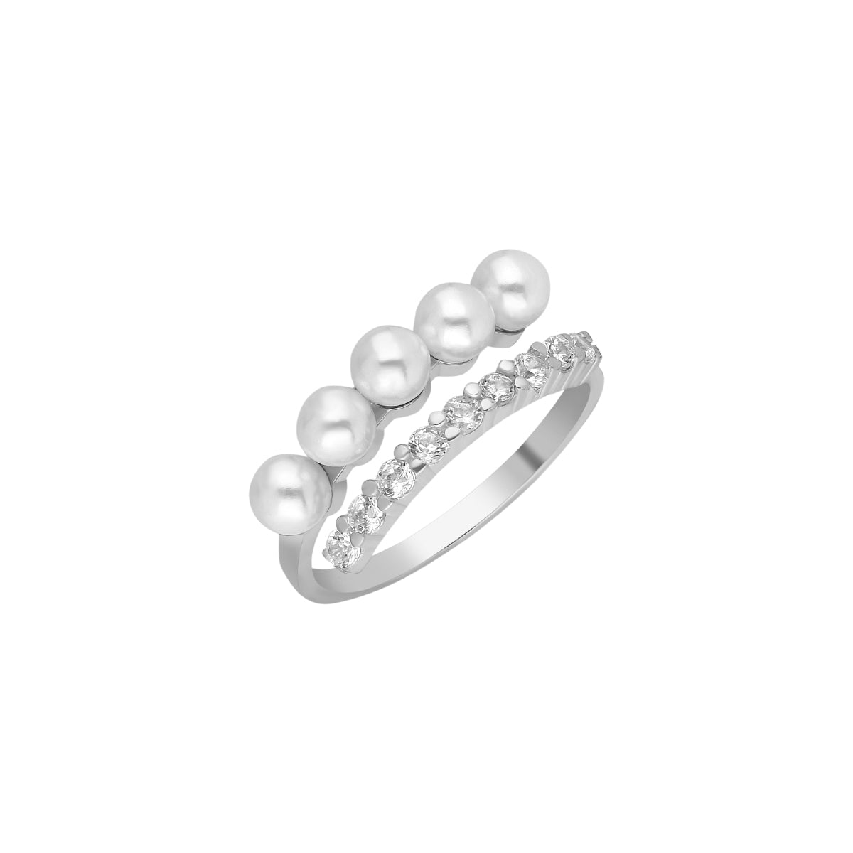 Kardelen Pointed Pearl Zirconia Ring - 925 SILBER Vierteljährliche Förderung