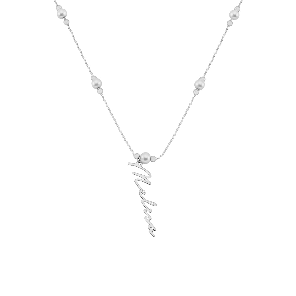 Kardelen Pearl Signatur Namenskette - 925 SILBER Kostenloser Versand international