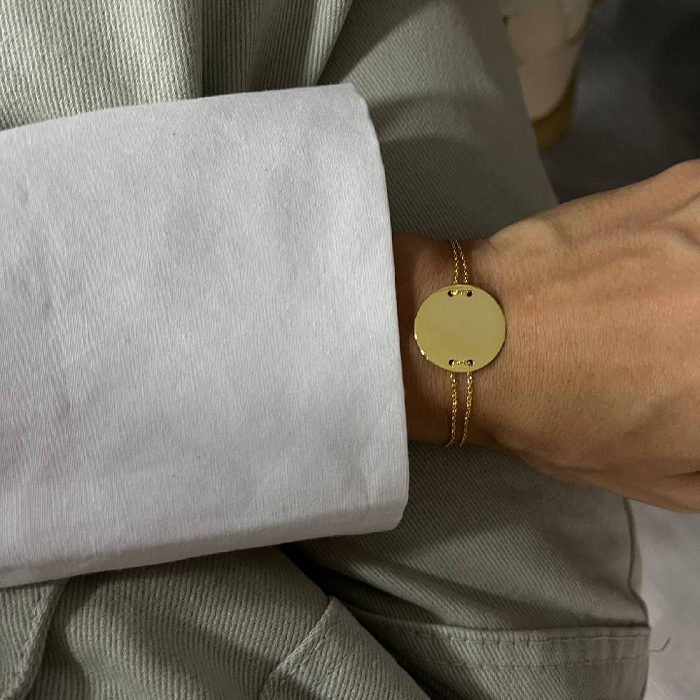Kardelen Plättchen Gravurarmband - 925 SILBER Schlussverkauf