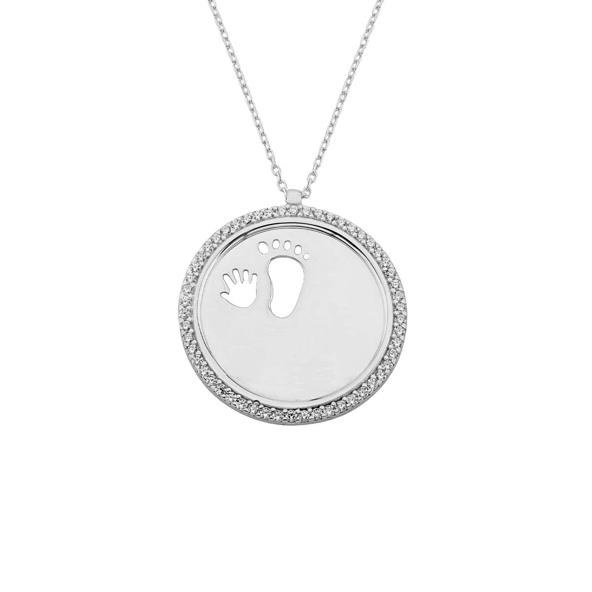 Kardelen Zirkonia Gravurkette Baby Handfuß - 925 SILBER Meist gekauft