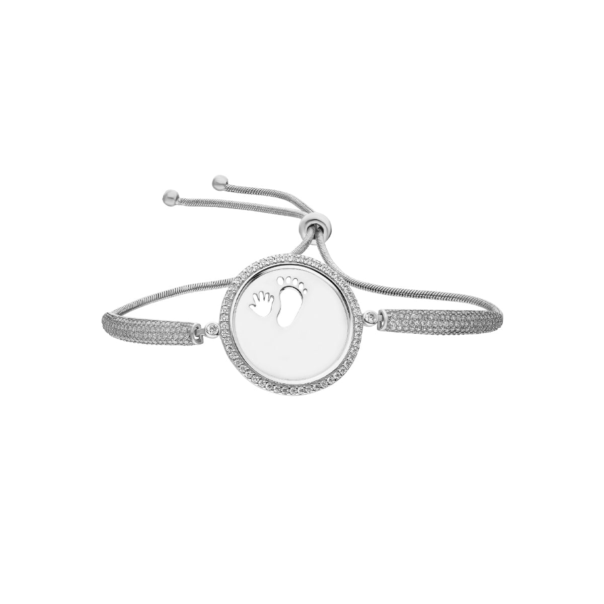 Kardelen Zirkonia Gravurarmband Baby Hand&Fuß - 925 SILBER Limitierter Zeitrabatt