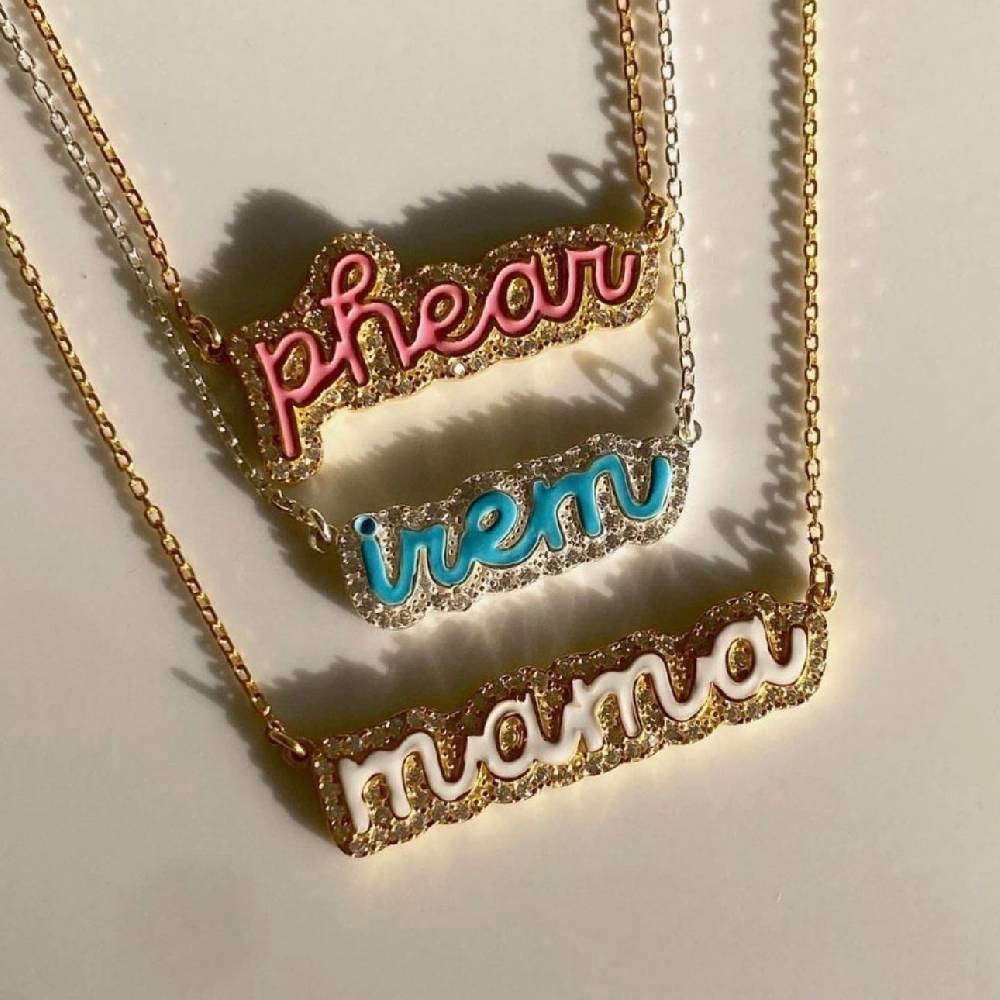 Kardelen Colorfull Precious Name Necklace - 925 SILBER Flash Sale