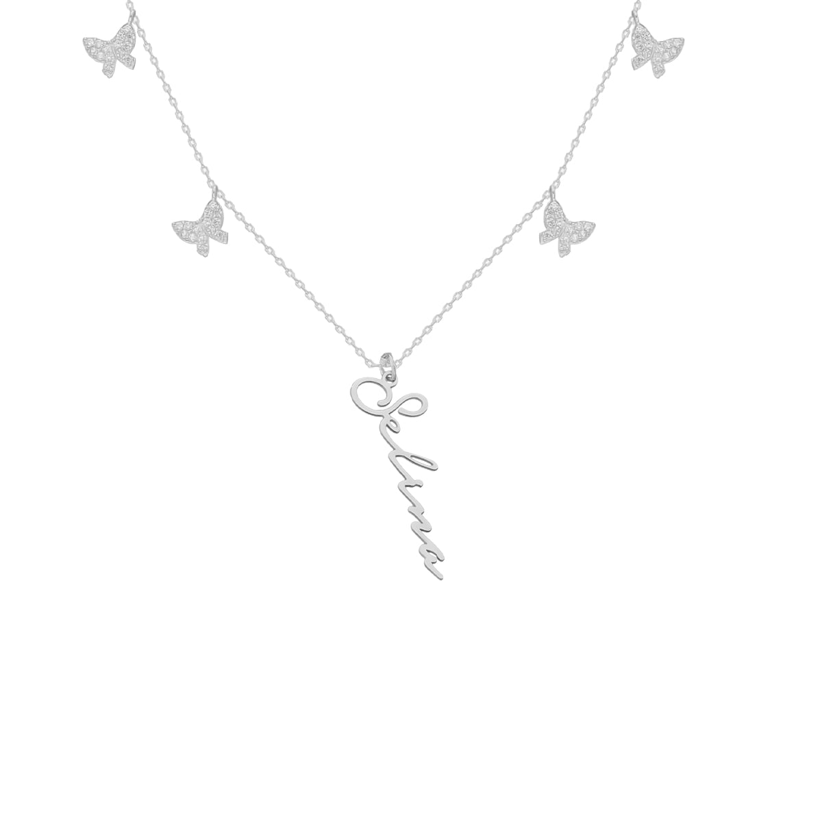 Kardelen Butterfly x Signatur Kette - 925 SILBER Große Rabatte