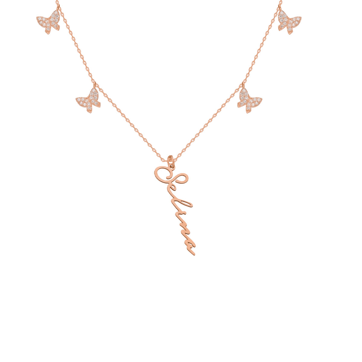 Kardelen Butterfly x Signatur Kette - 925 SILBER Große Rabatte