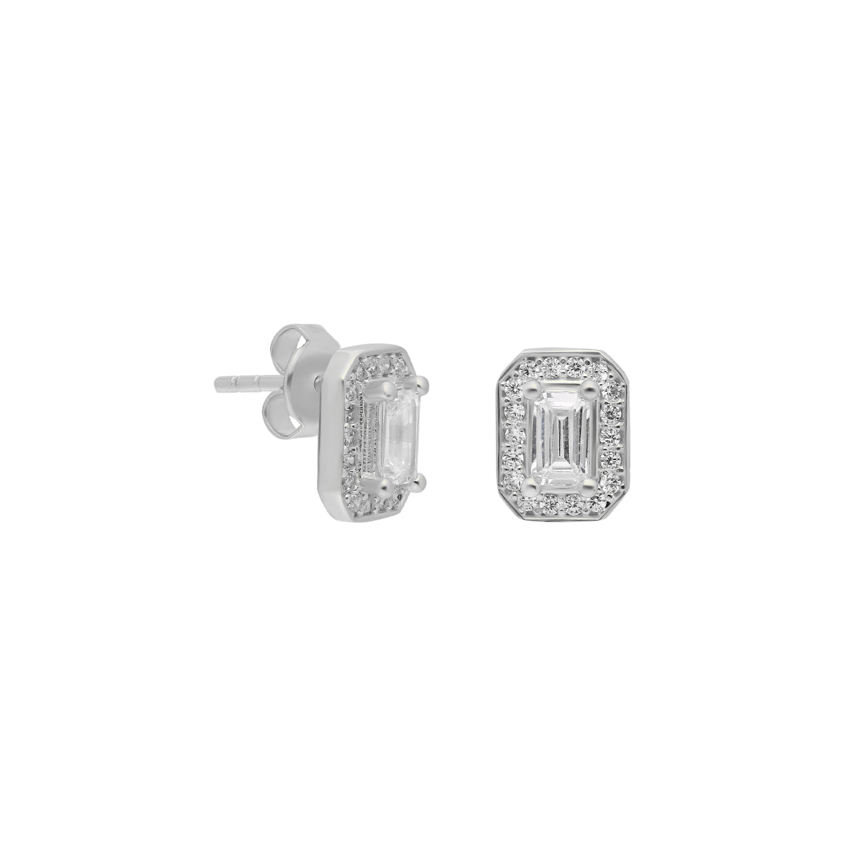 Kardelen Baguette Ohrring - 925 SILBER Tiefpreis