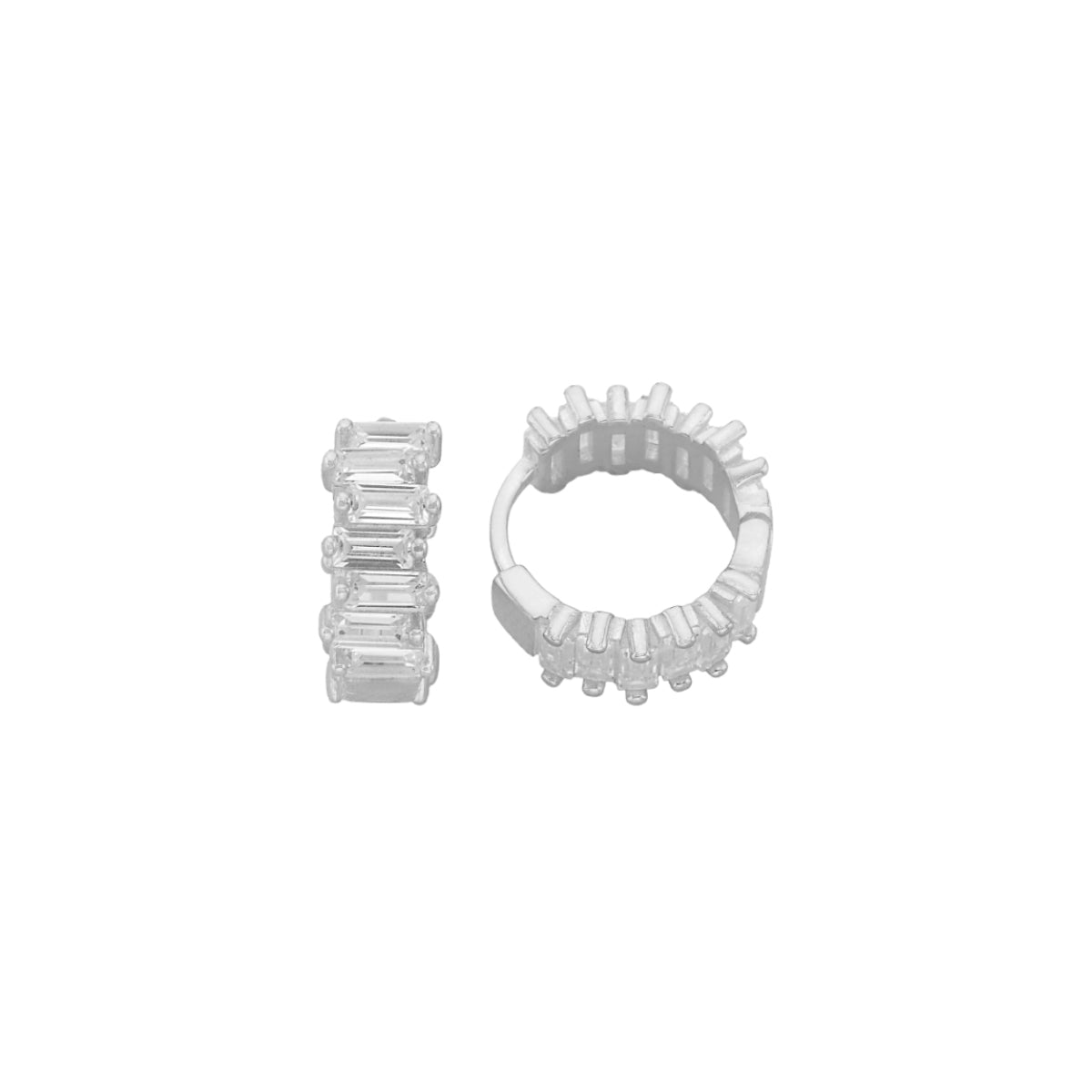 Kardelen Baguette Round Ohrring - 925 SILBER Wochenangebot