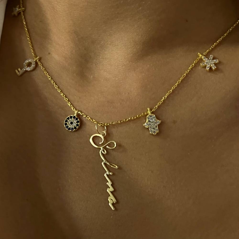 Kardelen Charm Signatur Halskette - 925 SILBER Begrenzte Freigabe