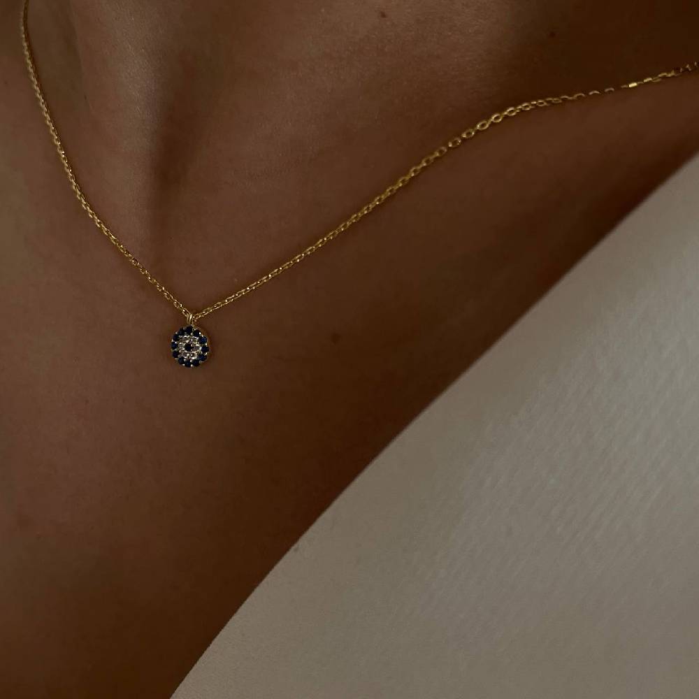 Kardelen Mini Nazar Zirkonia Halskette - 925 SILBER Neueste Stile