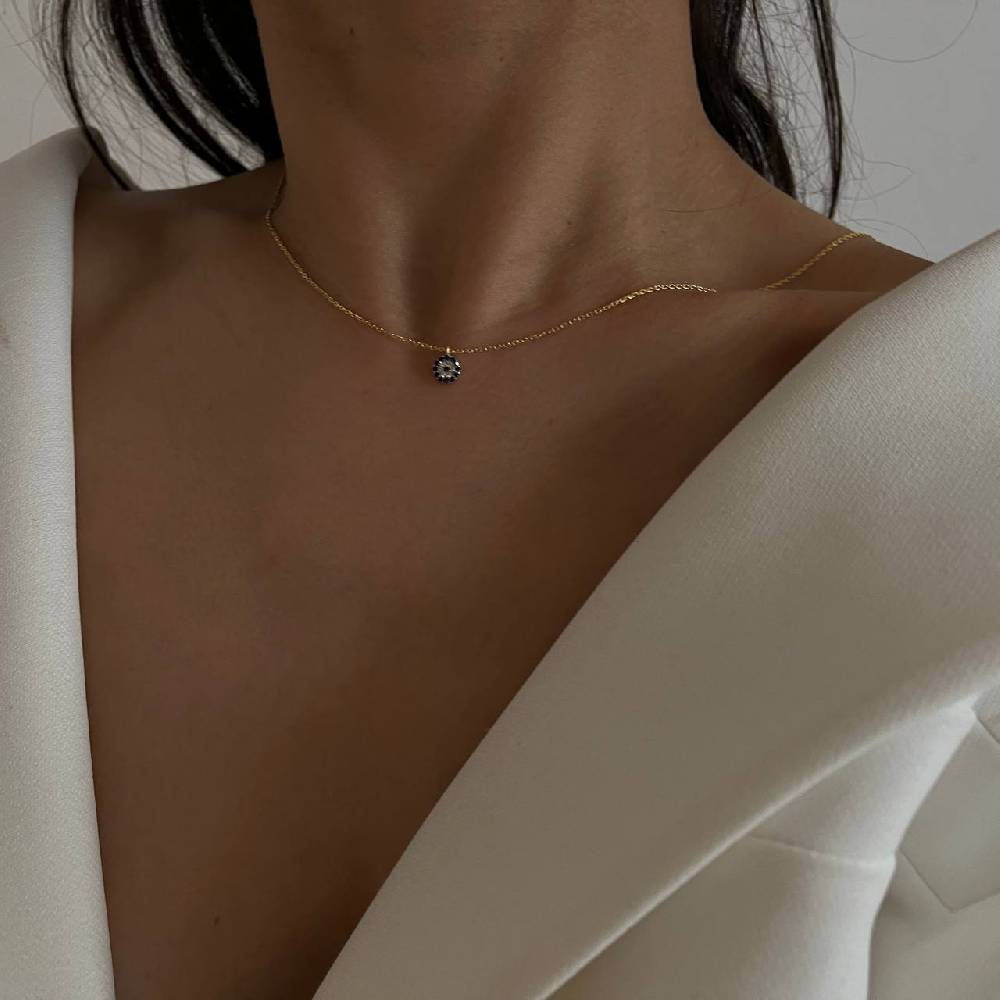 Kardelen Mini Nazar Zirkonia Halskette - 925 SILBER Neueste Stile