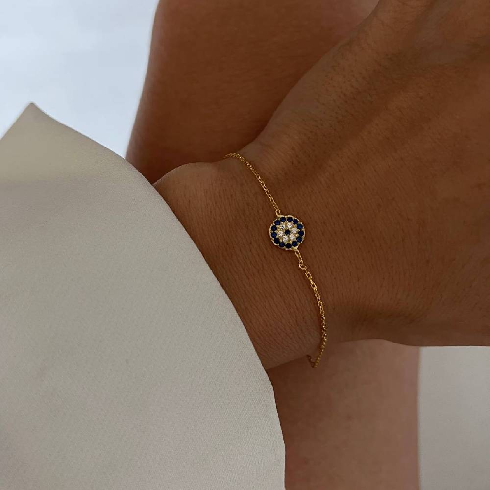 Kardelen Mini Nazar Zirkonia Armkette - 925 SILBER Letzte 2 Tage