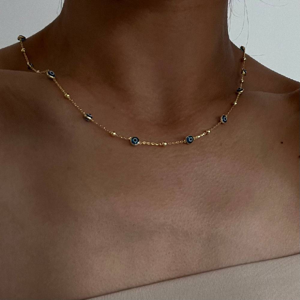 Kardelen Minimal Multi Nazar Halskette - 925 SILBER Bis zu 50% Rabatt