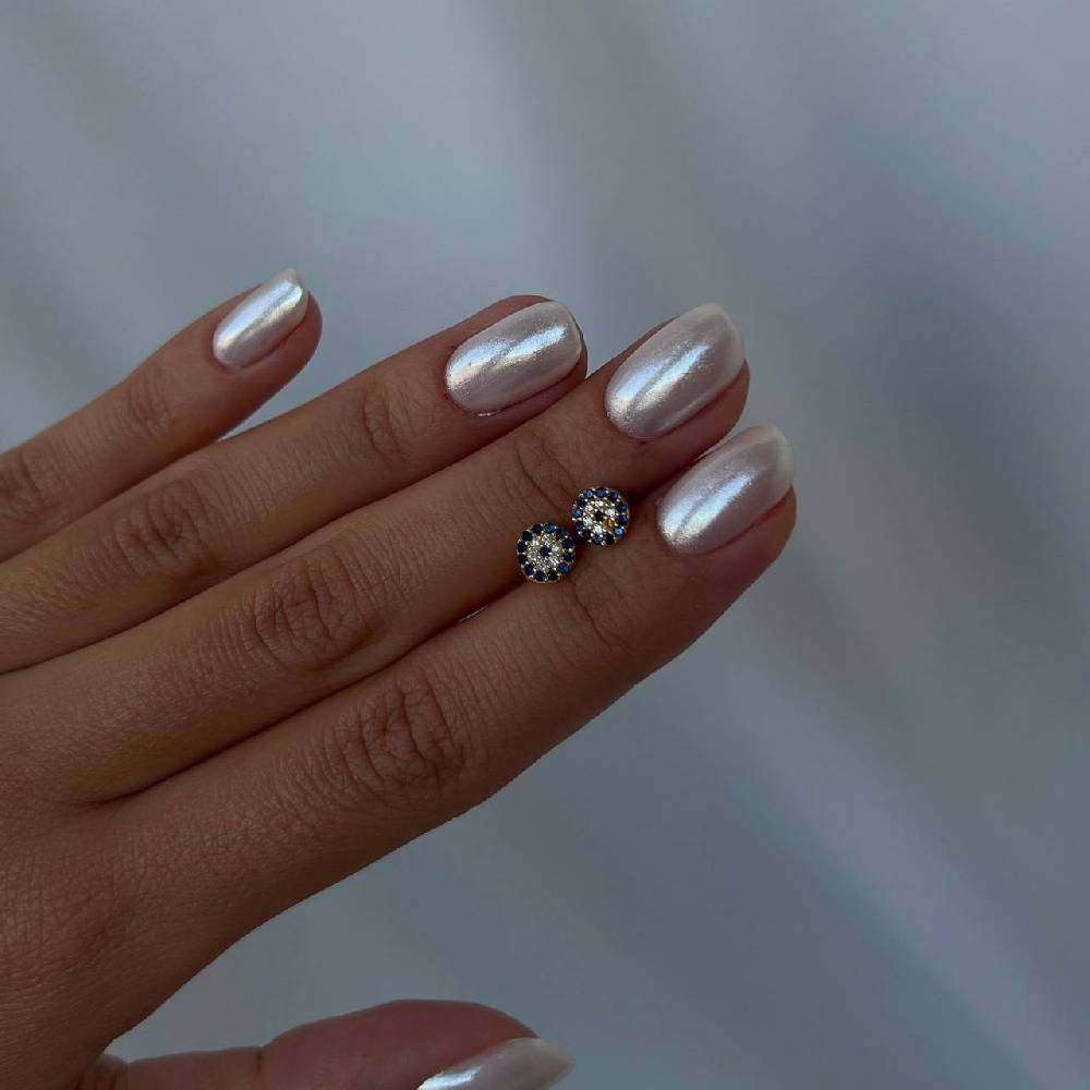 Kardelen Round Nazar Eye Stud Ohrring - 925 SILBER Bis zu 60% Rabatt