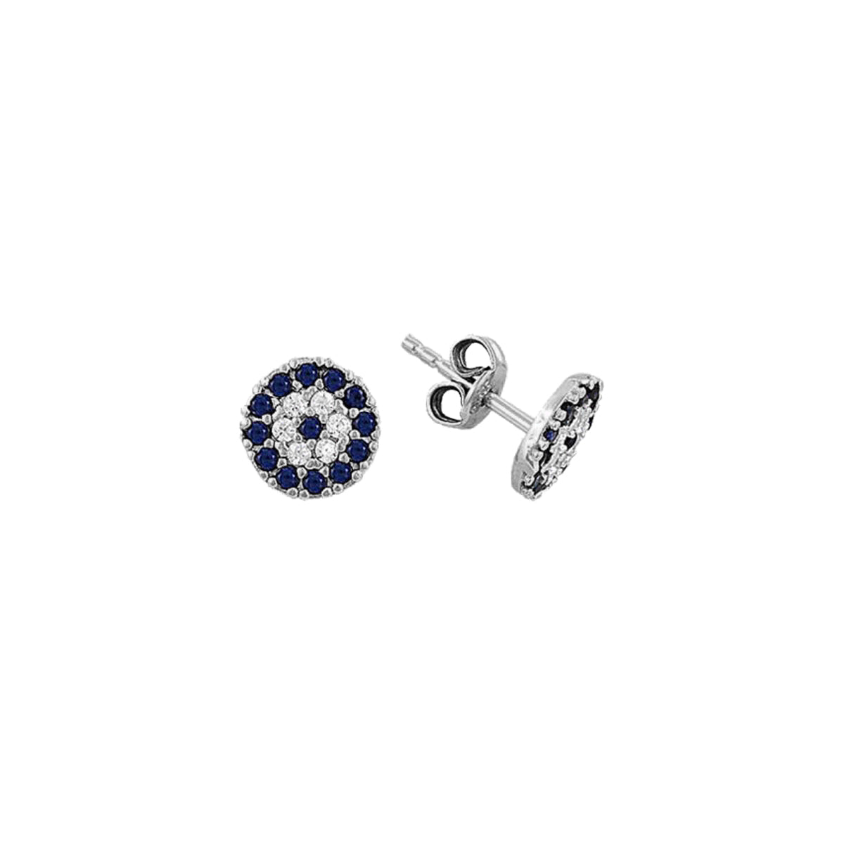 Kardelen Round Nazar Eye Stud Ohrring - 925 SILBER Bis zu 60% Rabatt