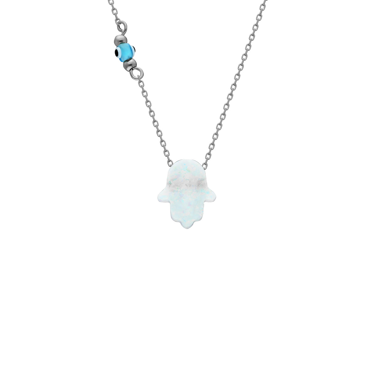 Kardelen Fatimas Hand Opal kette mit Nazar White - 925 SILBER Discount Store für neue Produkte