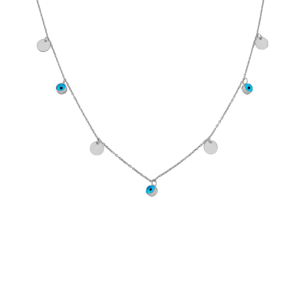 Kardelen Nazar Plättchen Kette - 925 SILBER Super Rabatt