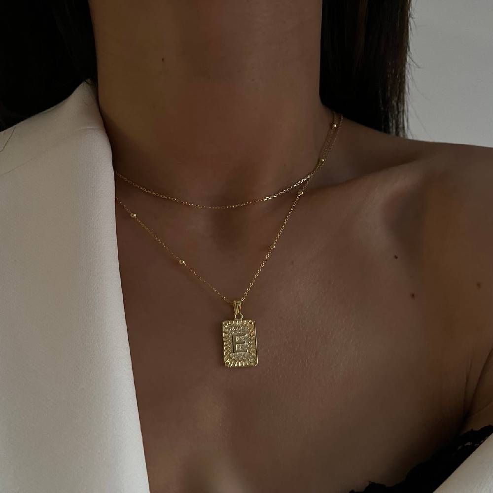 Kardelen Vintage Letter Necklace - 925 SILBER zollfrei