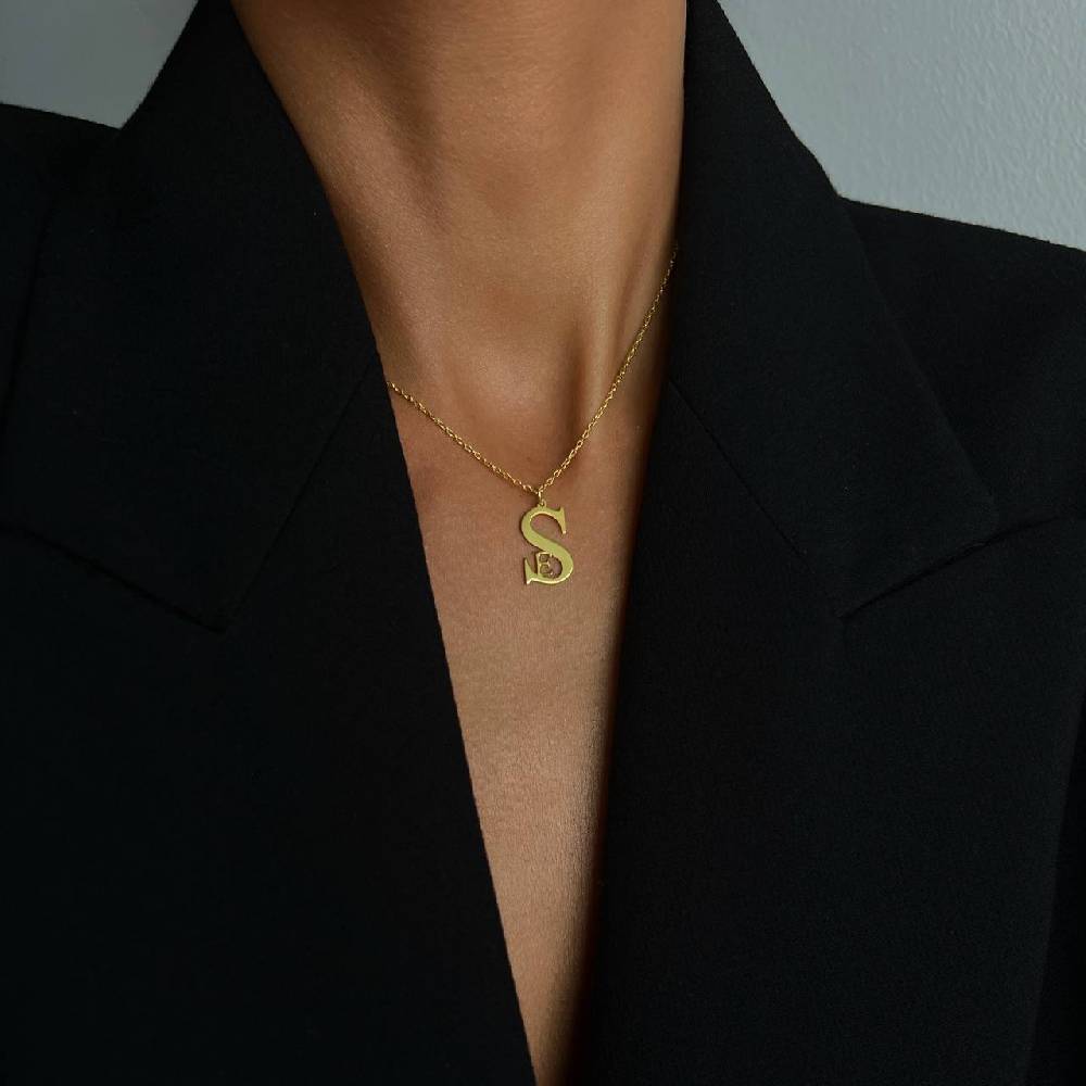 Kardelen Duo Initialen Necklace - 925 SILBER 2025