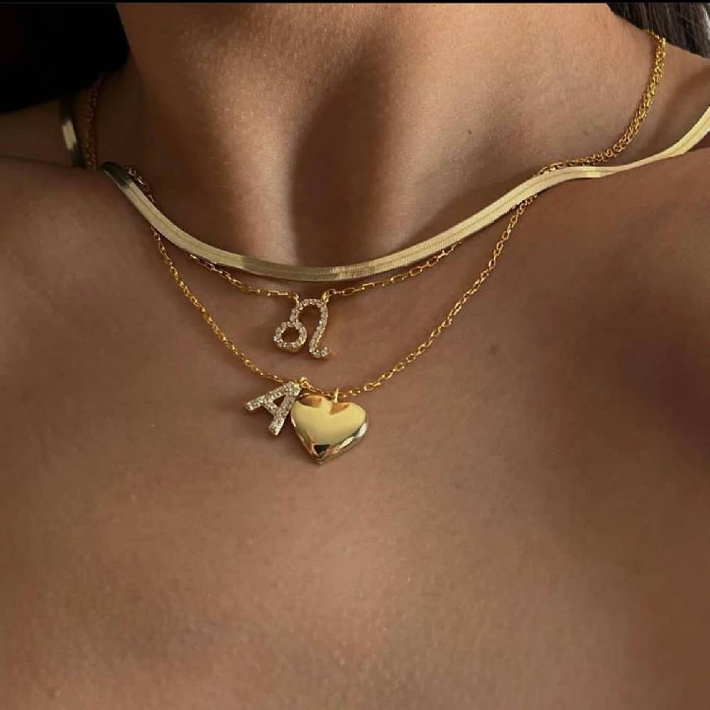 Kardelen Herz Kette mit Wunschbuchstabe - 925 SILBER Fabrik Onlineshop