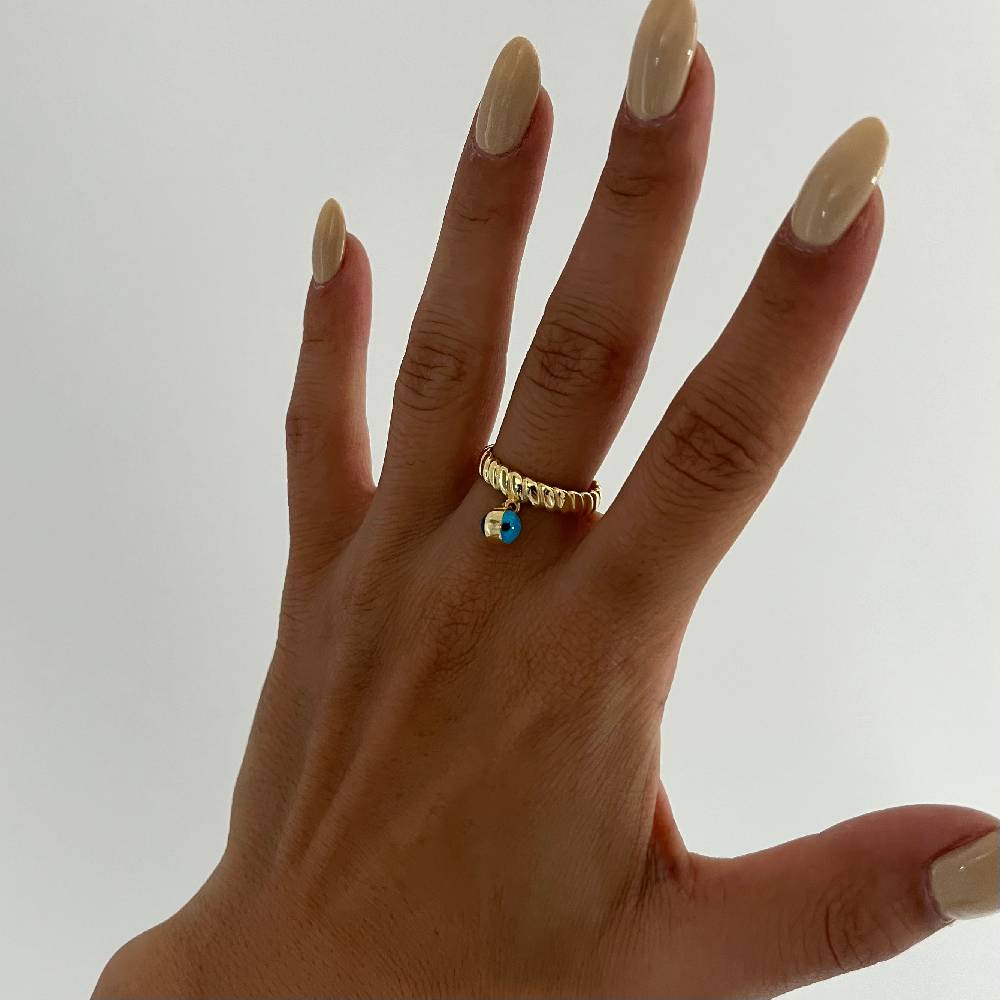 Kardelen Burma Nazar Ring - 925 SILBER Sonderangebot