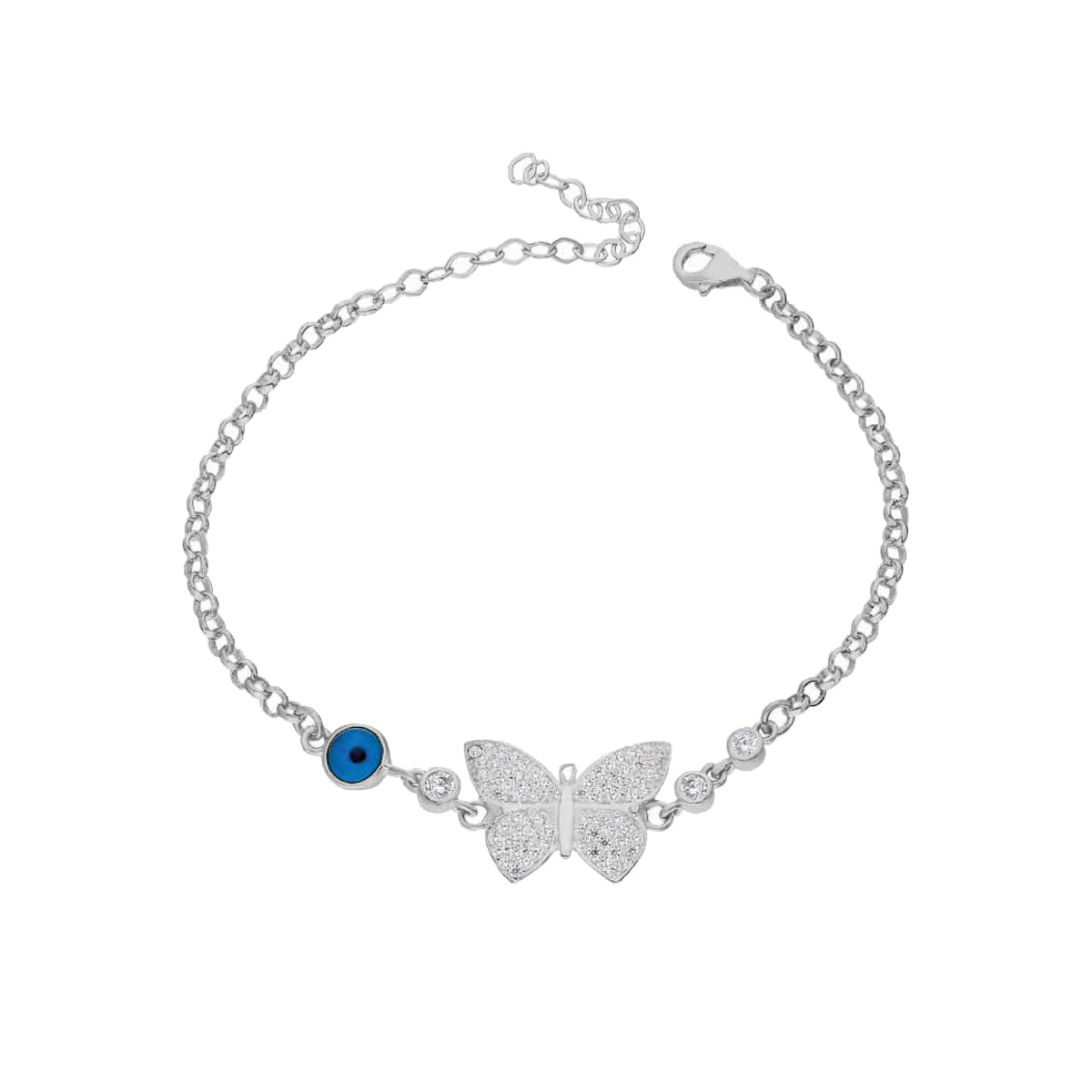 Kardelen Butterfly Nazar Armkette - 925 SILBER Versandkostenfrei