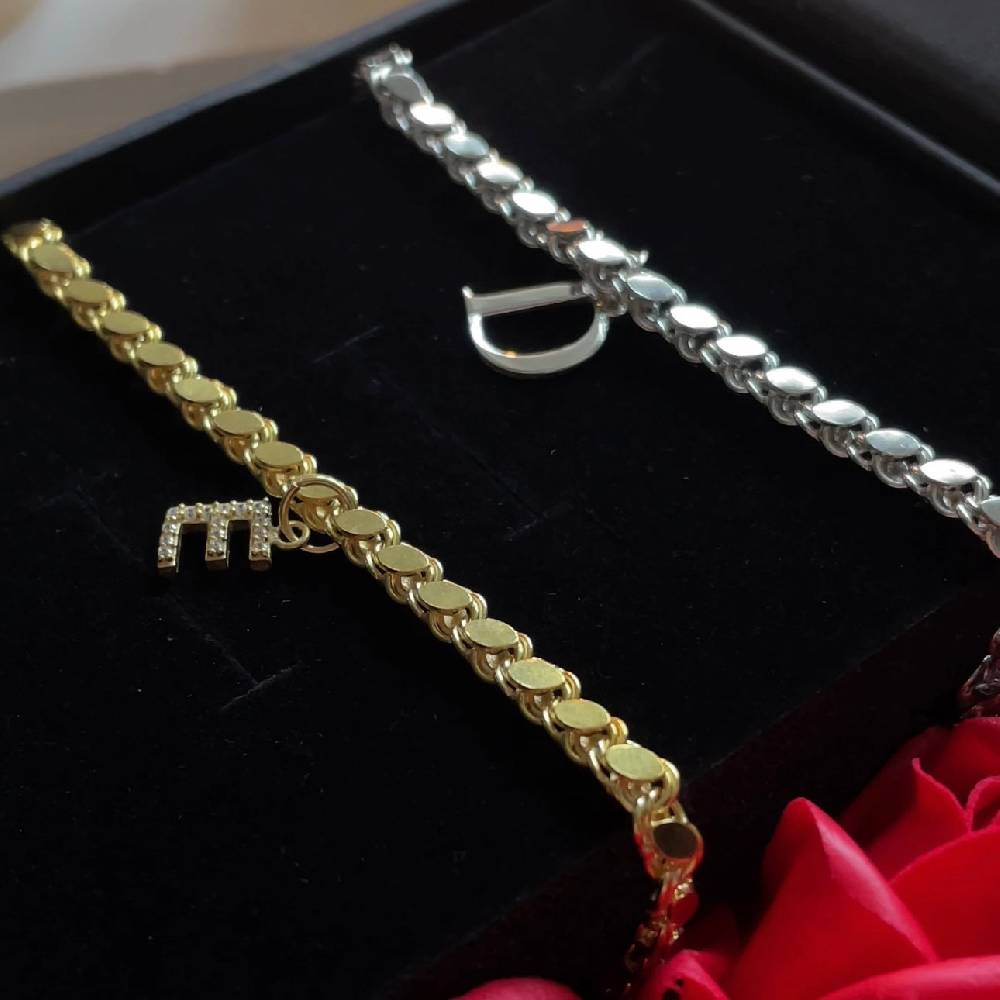 Kardelen COUPLE GERSTEN LETTER BRACELET - 925 SILBER Osterangebot
