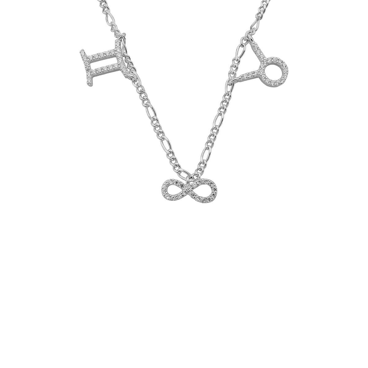 Kardelen Sternzeichen Partner Kette mit Unendlichkeitssymbol - 925 SILBER Super Rabatt