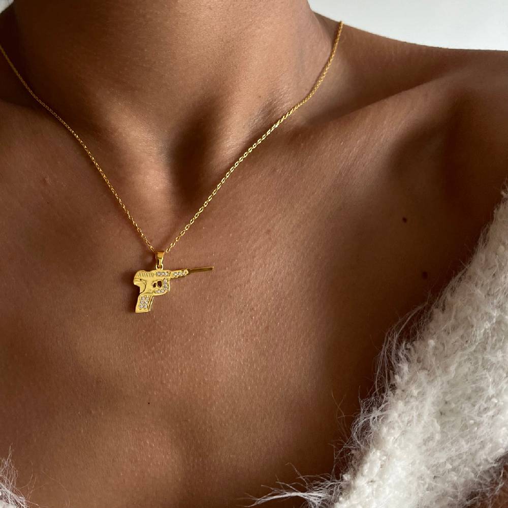 Kardelen Pistole Kette mit Zirkonia - 925 SILBER Fabrik Onlineshop