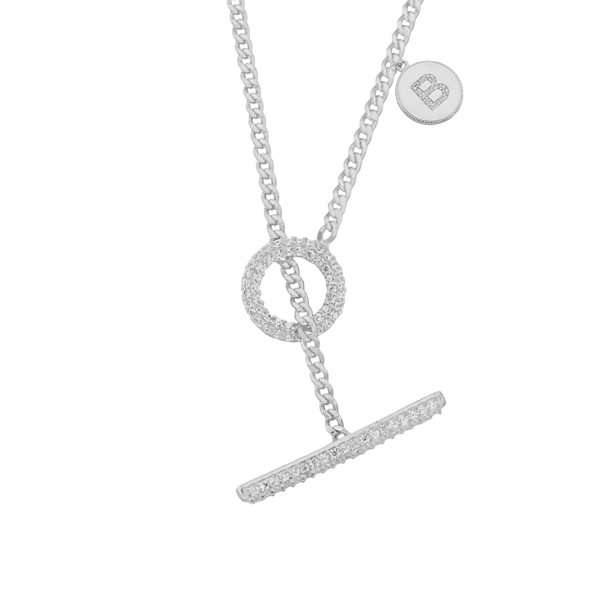Kardelen Lovin Zirkonia Round Buchstabe Halskette - 925 SILBER Sonderangebot
