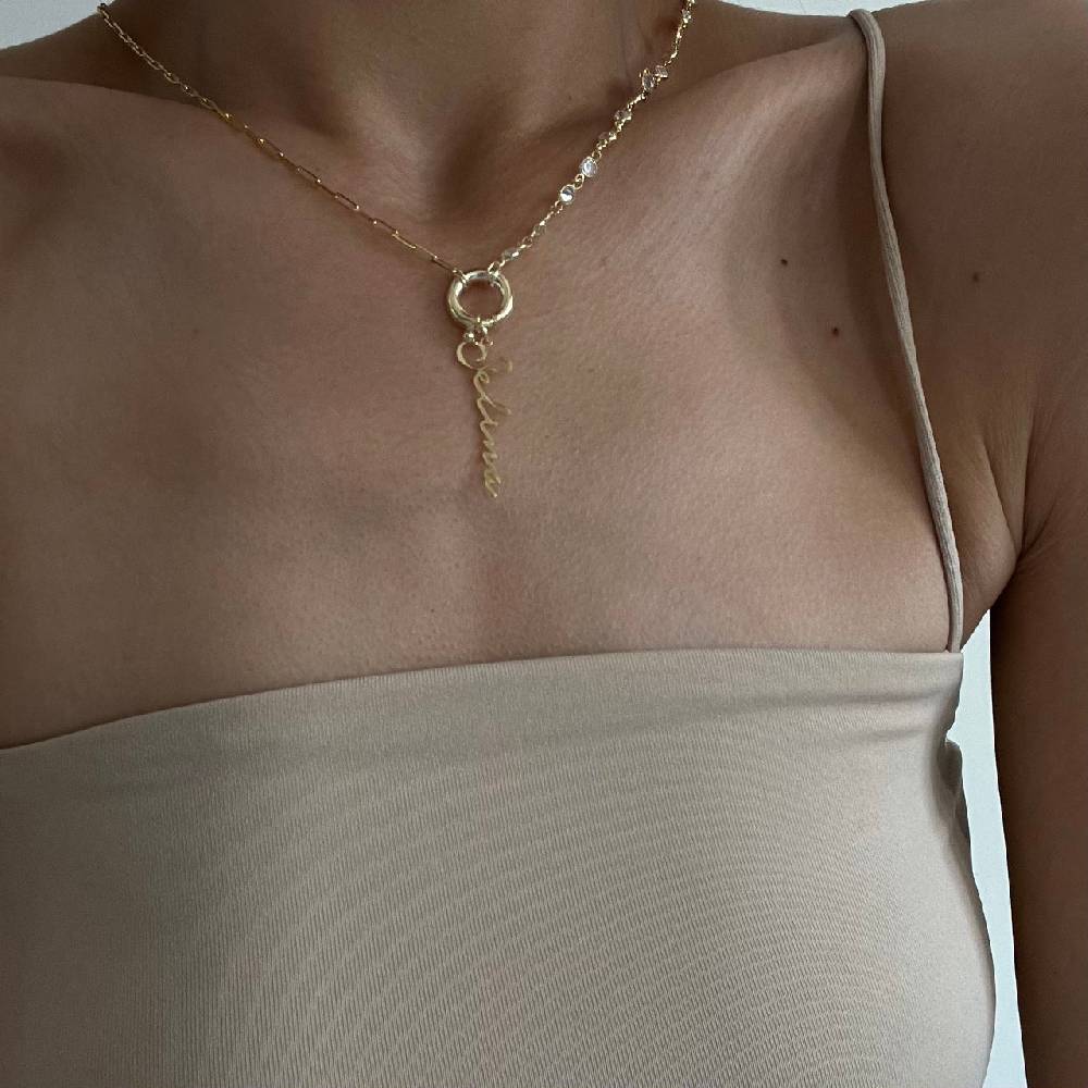 Kardelen Chain Design Diamond Halskette Basic Signatur - 925 SILBER Flash Sale