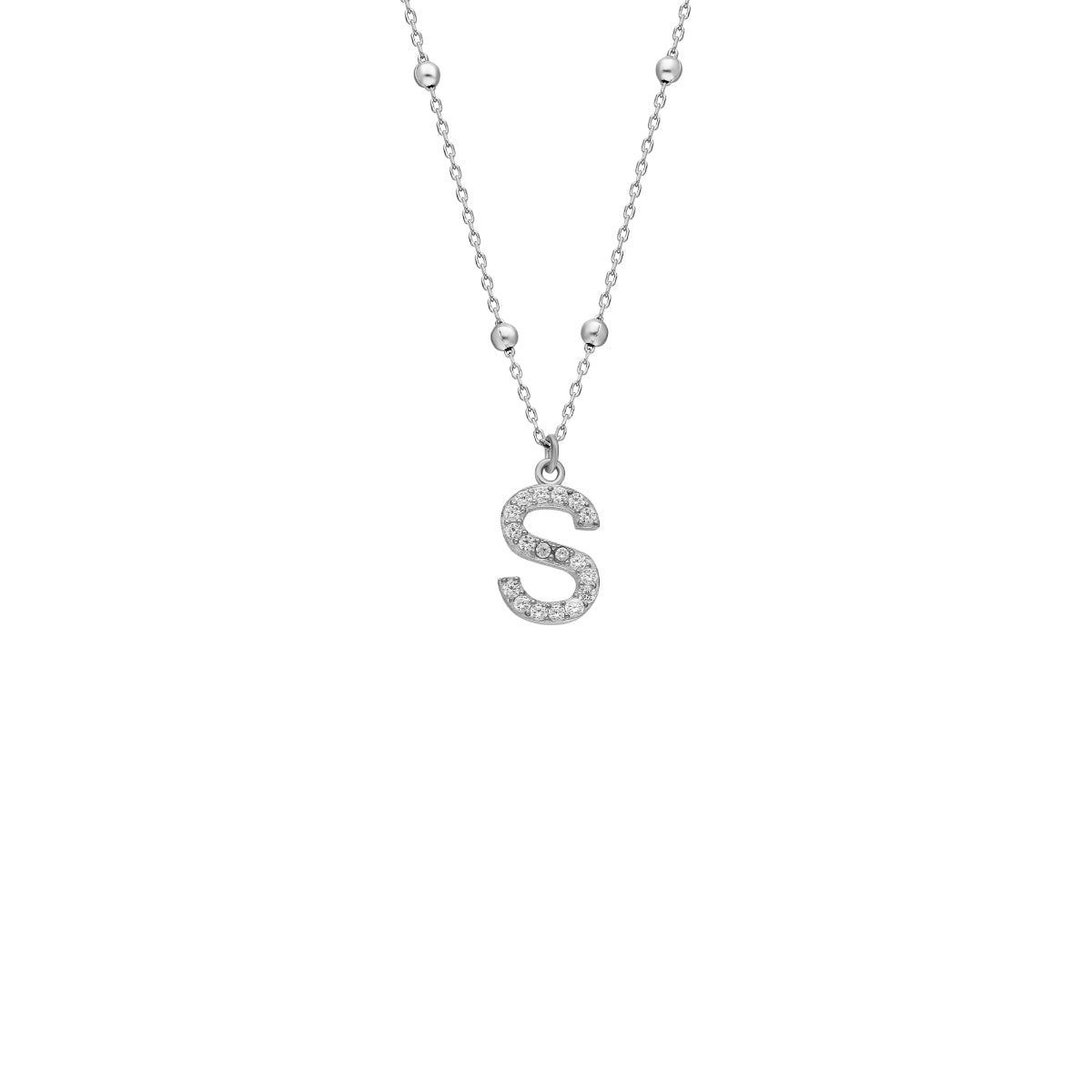 Kardelen Zirkonia Vintage Letter Necklace - 925 SILBER Exklusivangebot