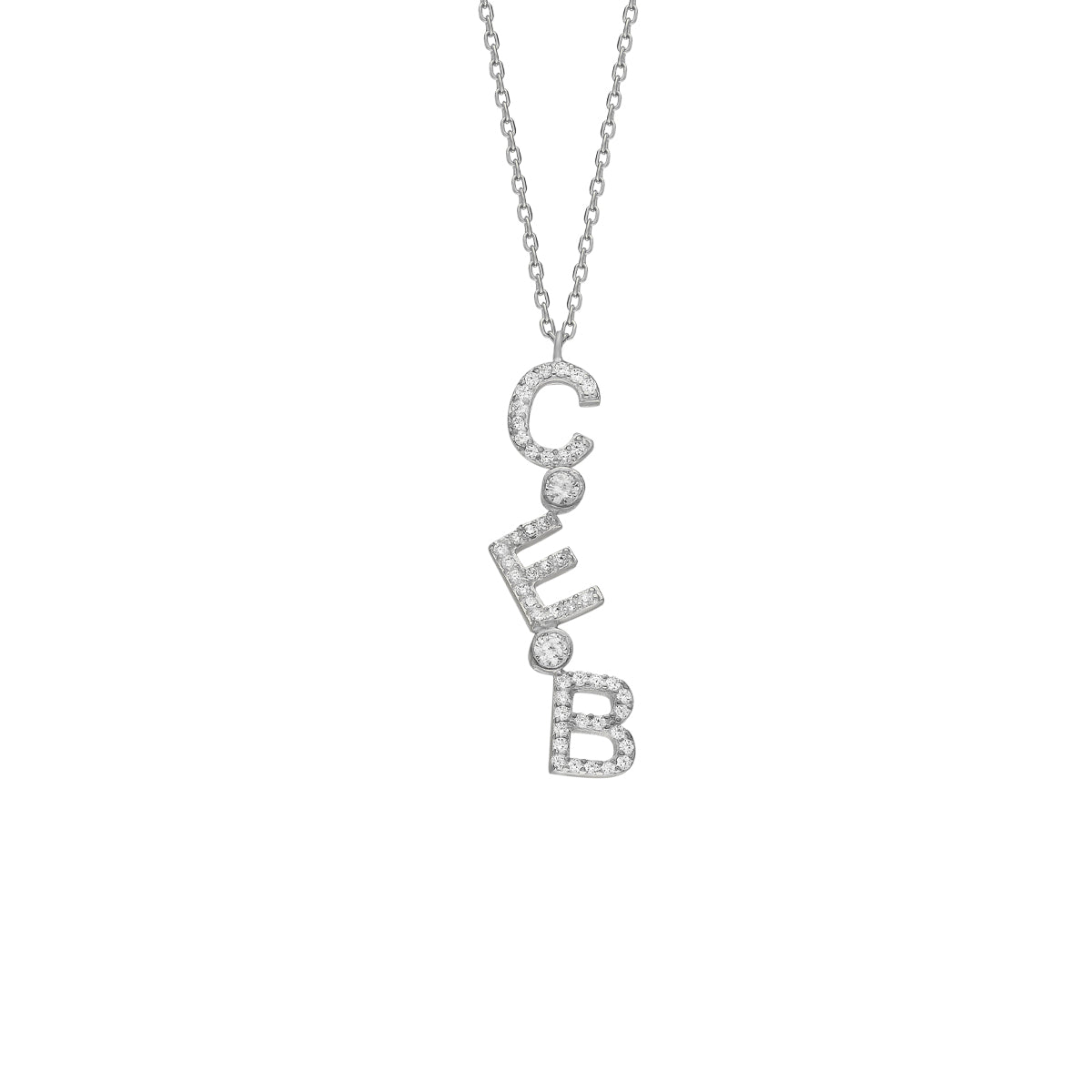 Kardelen Chocker Senkrecht Zirkonia Buchstabenkette - 925 SILBER Blitzangebot