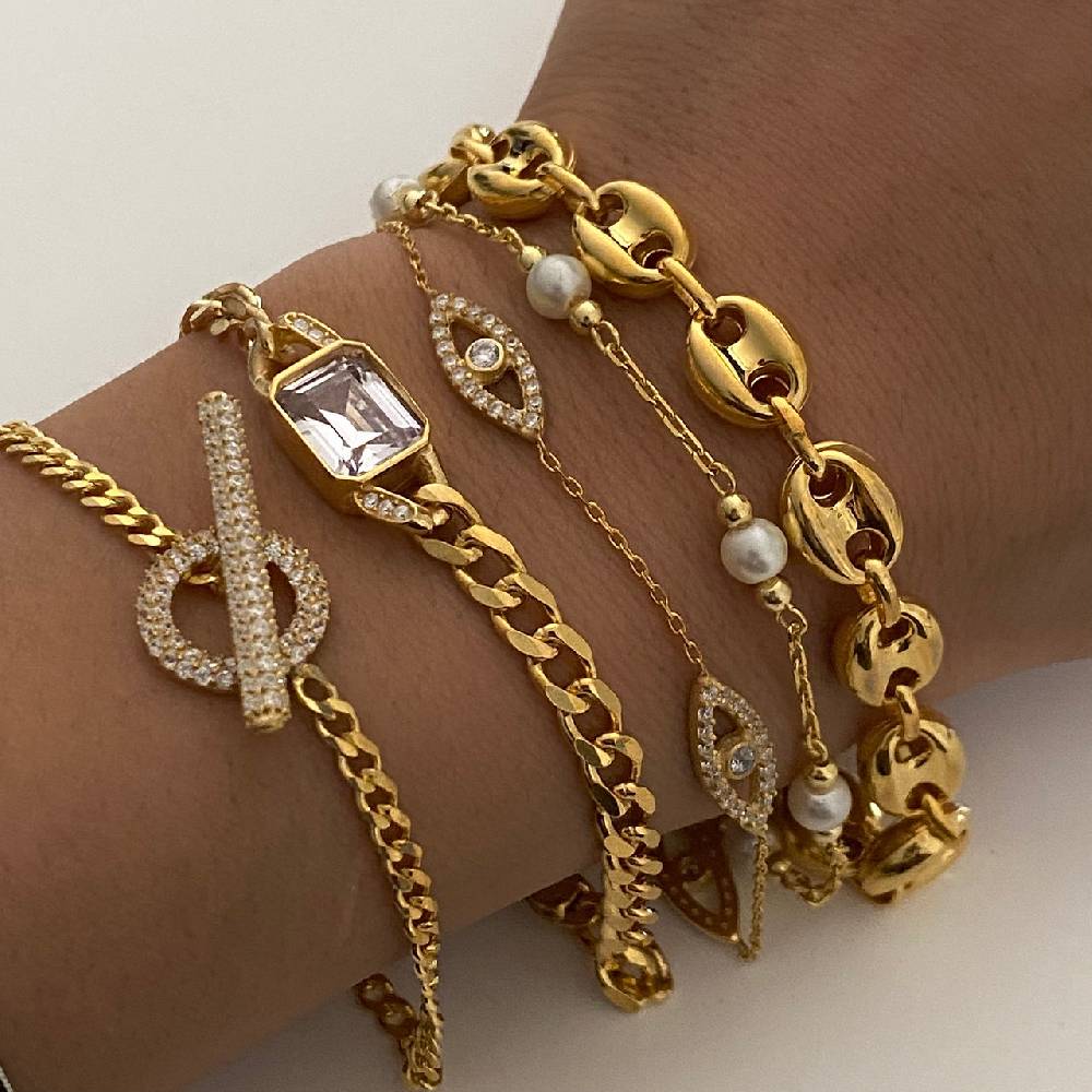 Kardelen Angela Zirkonia Armkette - 925 SILBER Kauf eins, bekomm eins gratis